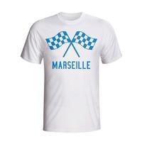 marseille waving flags t shirt white kids