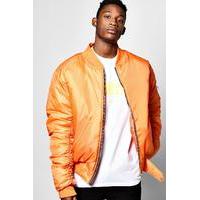 ma1 bomber with ruched sleeves orange