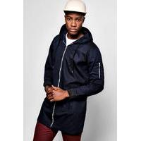 ma1 zip through hooded anorak navy