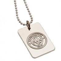 Manchester City F.C. Silver Plated Dog Tag &amp;amp; Chain