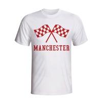 man utd waving flags t shirt white