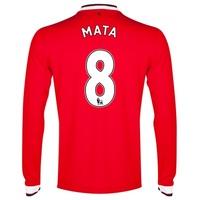 Manchester United Home Shirt 2014/15 - Long Sleeve - Kids with Mata 10, Red