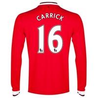 Manchester United Home Shirt 2014/15 - Long Sleeve - Kids with Carrick, Red