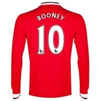 Manchester United Home Shirt 2014/15 - Long Sleeve - Kids with Rooney, Red