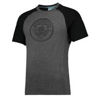 Manchester City Classic Raglan T-Shirt - Grey/Black, Black