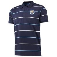 Manchester City Classic Stripe Polo Shirt - Navy, Navy