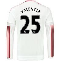 manchester united away shirt 201516 long sleeve white with valencia wh ...