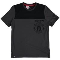 manchester united crest t shirt black kids black