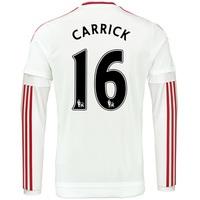 manchester united away shirt 201516 long sleeve white with carrick whi ...