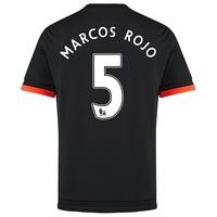 Manchester United Third Shirt 2015/16 - Kids Black with Marcos Rojo 5, Black