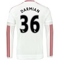 Manchester United Away Shirt 2015/16 - Long Sleeve White with Darmian, White