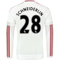 manchester united away shirt 201516 long sleeve white with schneide wh ...