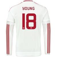 Manchester United Cup Away Shirt 2015/16 - Long Sleeve White with Youn, White