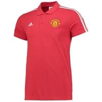 manchester united 3 stripe polo red red