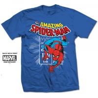 Marvel Comics Spidey Stamp Mens Blue T Shirt Medium
