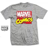 Marvel Comics Logo Mens Grey T Shirt Medium