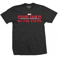 Marvel - Captain America Civil War Movie Logo Men\'s Small T-Shirt - Black