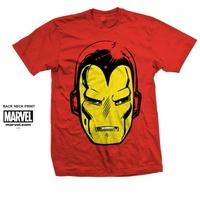 Marvel Comics Iron Man Big Head Mens Red T Shirt Large