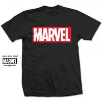 Marvel Comics Marvel Box Logo Mens Black T Shirt Medium