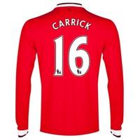 Manchester United Home Shirt 2014/15 - Long Sleeve - Kids with Carrick, Red