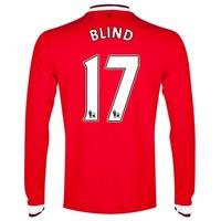 Manchester United Home Shirt 2014/15 - Long Sleeve - Kids with Blind 1, Red