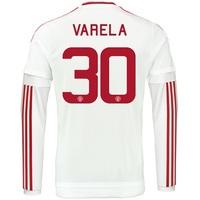 Manchester United Cup Away Shirt 2015/16 - Long Sleeve White with Vare, White