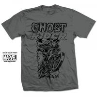 Marvel Comics Ghost Rider Simple Mens Grey T Shirt XX Large