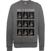 many moods of batman design mens dark grey sweatshirt jumper dc comics ...