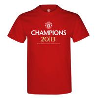 Manchester United Unisex Champions 2013 T-shirt, Multi-colour, 2x-large