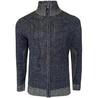 Magnus Zip Through Knitted Cardigan in Parisian Night - Dissident