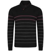 Martin Striped Cowl Neck Jumper in Black - Kensington