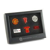 Manchester United 6 Piece Badge Set, Black