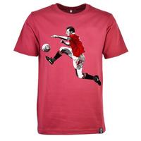 manchester united retro cantona t shirt maroon