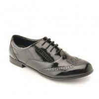 Matilda, Black Patent Girls Lace-up School Shoes