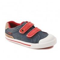 mason navy blue washed boys riptape canvas