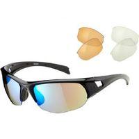 Madison Mission Glasses 3 Lens Pack - Gloss Black / Blue Mirror Amber & Clear Lens