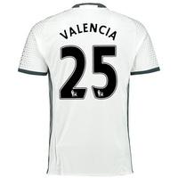 manchester united third shirt 2016 17 with valencia 25 printing white