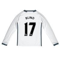 Manchester United Third Shirt 2016-17 - Kids - Long Sleeve with Blind, White