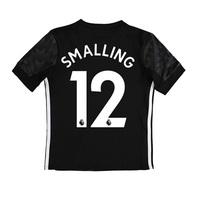 Manchester United Away Shirt 2017-18 - Kids with Smalling 12 printing, Black