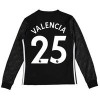 Manchester United Away Shirt 2017-18 - Kids - Long Sleeve with Valenci, Black