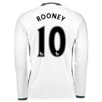 Manchester United Third Shirt 2016-17 - Long Sleeve with Rooney 10 pri, White