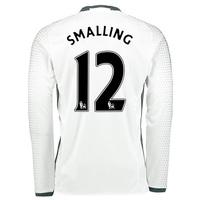 Manchester United Third Shirt 2016-17 - Long Sleeve with Smalling 12 p, White