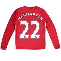 manchester united home shirt 2016 17 kids long sleeve with mkhitar red