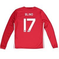 Manchester United Cup Home Shirt 2016-17 - Kids - Long Sleeve with Bli, Red