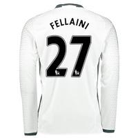 Manchester United Third Shirt 2016-17 - Long Sleeve with Fellaini 27 p, White