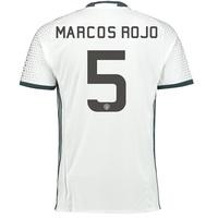 Manchester United Cup Third Shirt 2016-17 with Marcos Rojo 5 printing, White