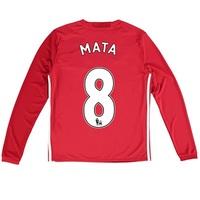 Manchester United Home Shirt 2016-17 - Kids - Long Sleeve with Mata 8, Red