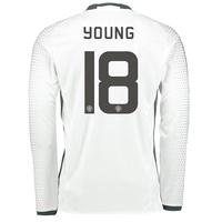 Manchester United Cup Third Shirt 2016-17 - Long Sleeve with Young 18, White