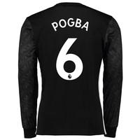 Manchester United Away Shirt 2017-18 - Long Sleeve with Pogba 6 printi, Black