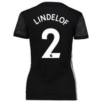 Manchester United Away Shirt 2017-18 - Womens with Lindelof TBC printi, Black